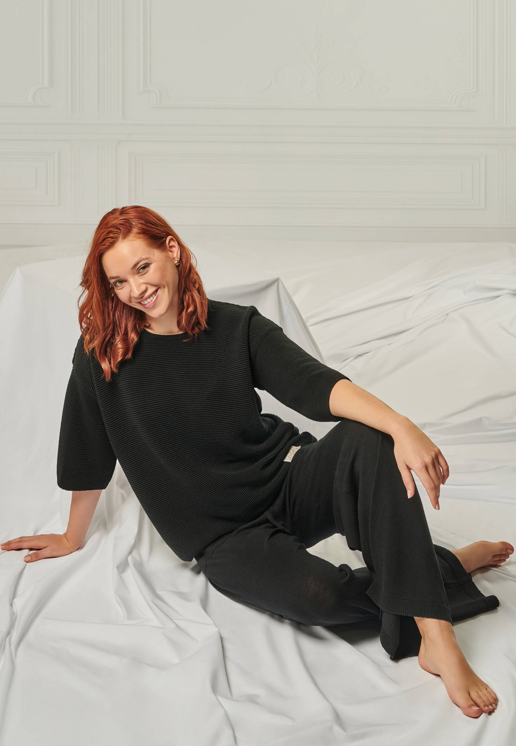 PULLOVER FAY - Half-sleeved sweater in structured knit