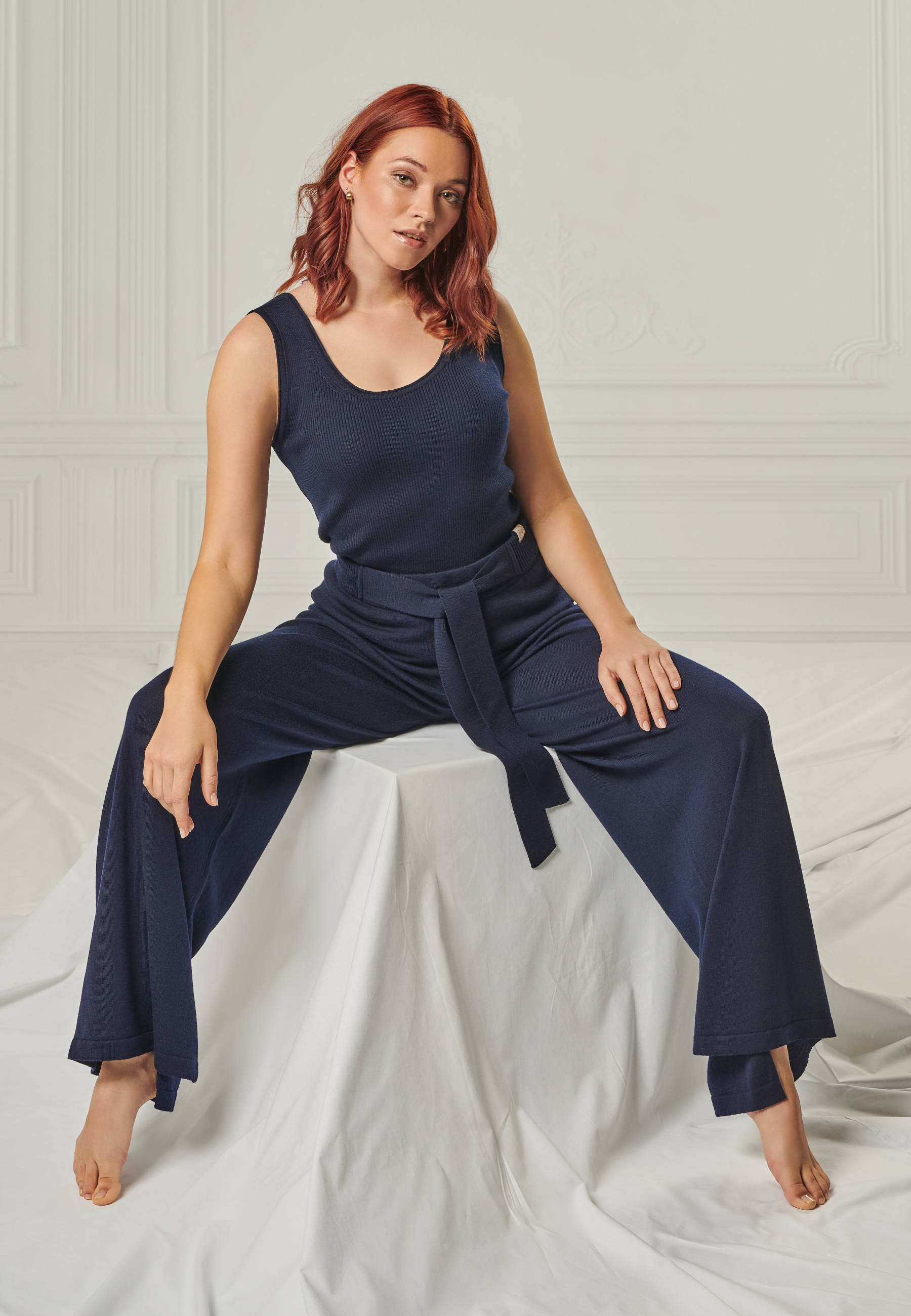 TOP BLOSSOM - ribbed merino top with round neck