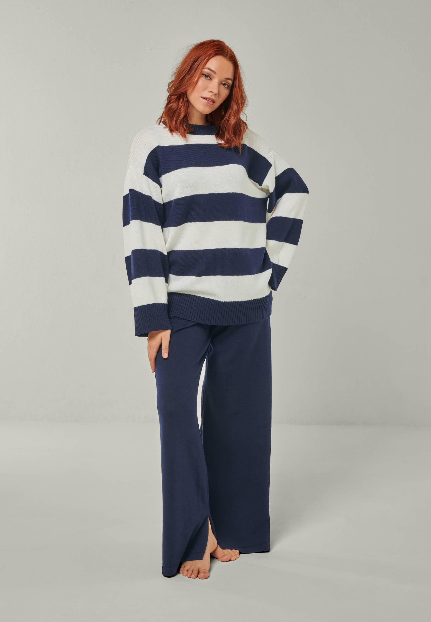 PULLOVER FELIA - Relaxed block stripe jumper in merino