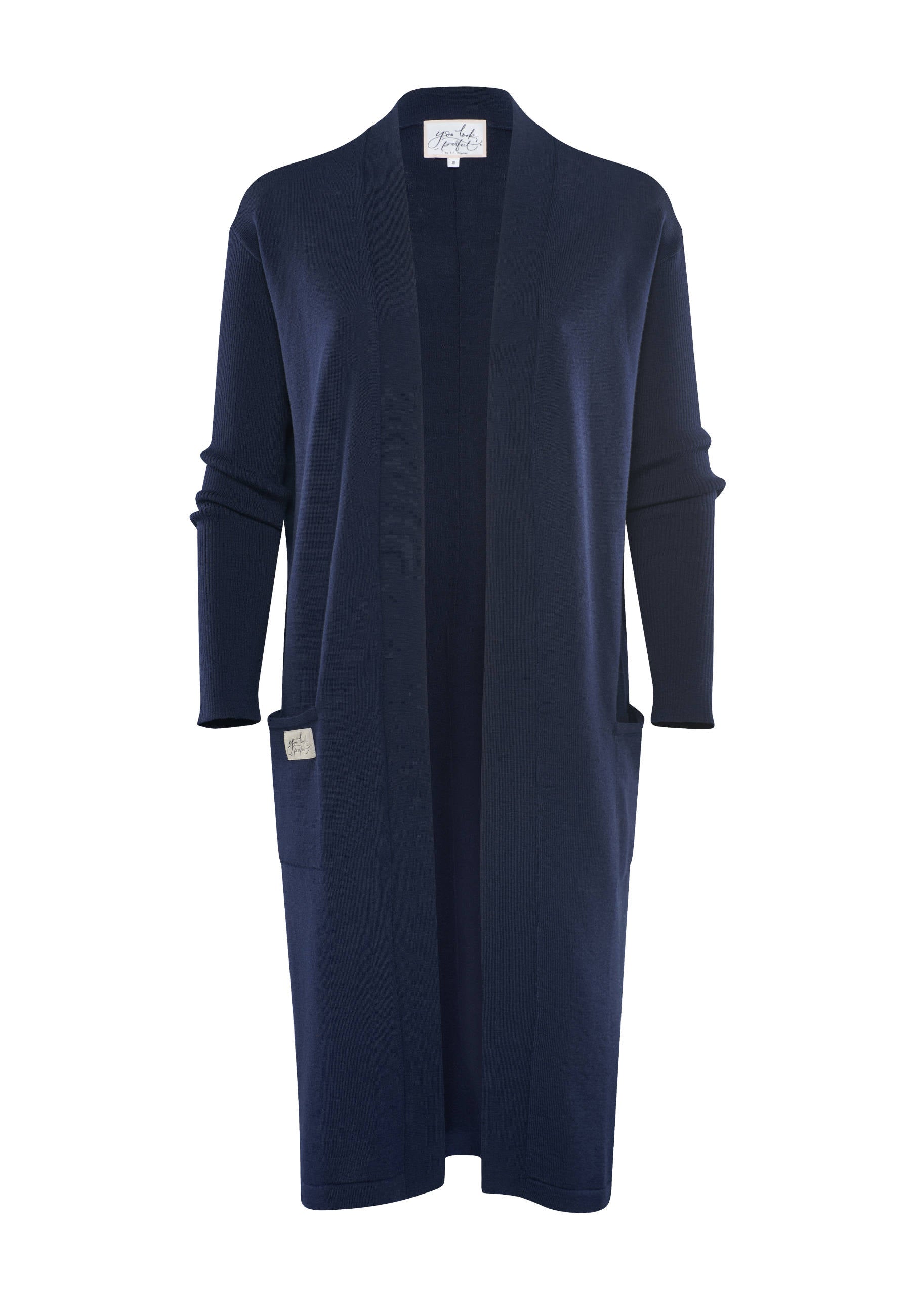 CARDIGAN BLOSSOM - Langer Merino Cardigan mit Taschen