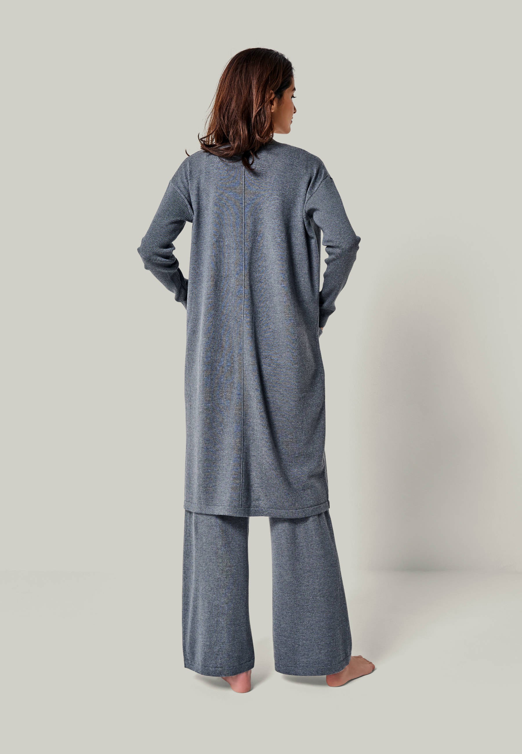 CARDIGAN BLOSSOM - Long Merino Cardigan with Pockets