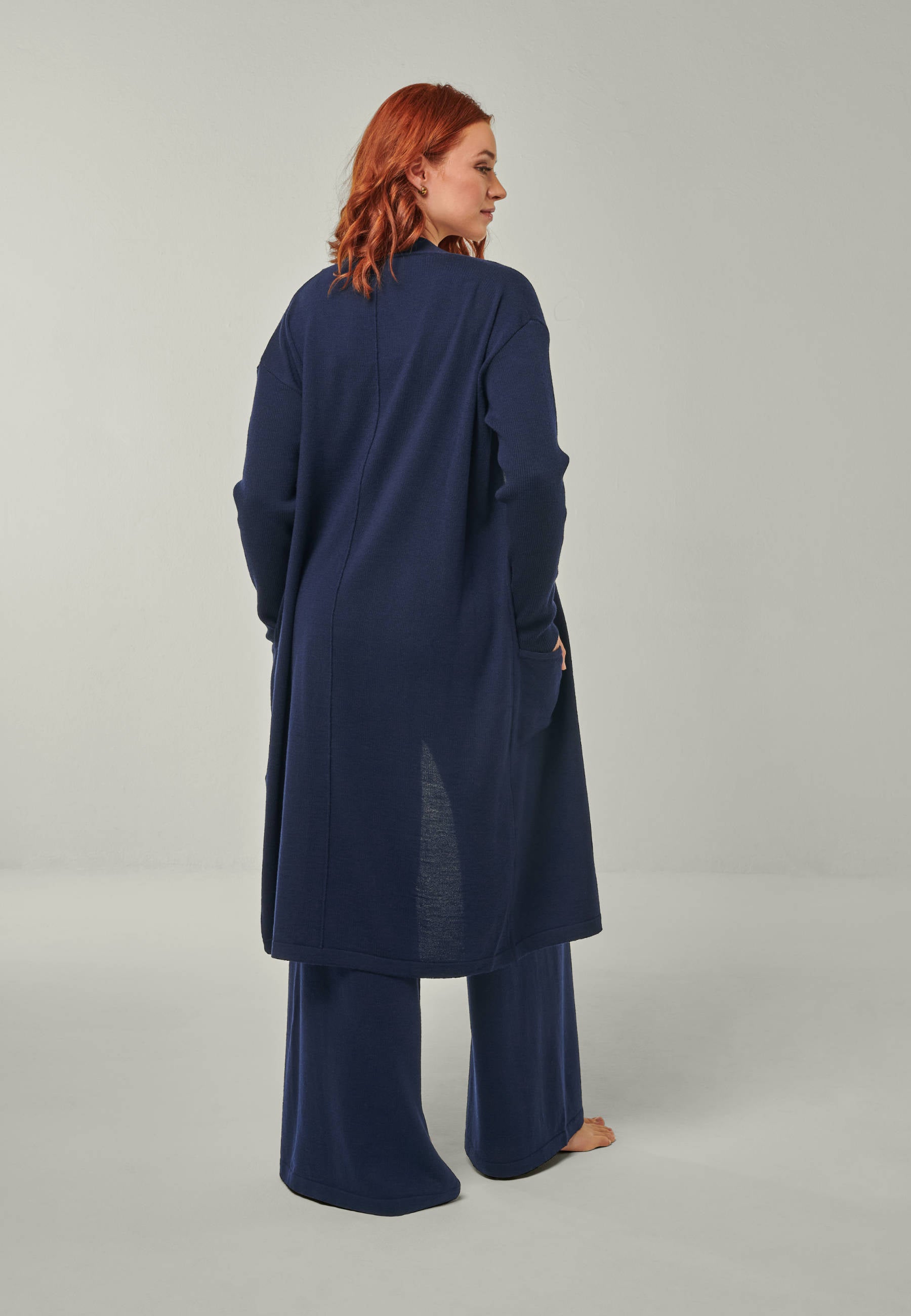 CARDIGAN BLOSSOM - Long Merino Cardigan with Pockets