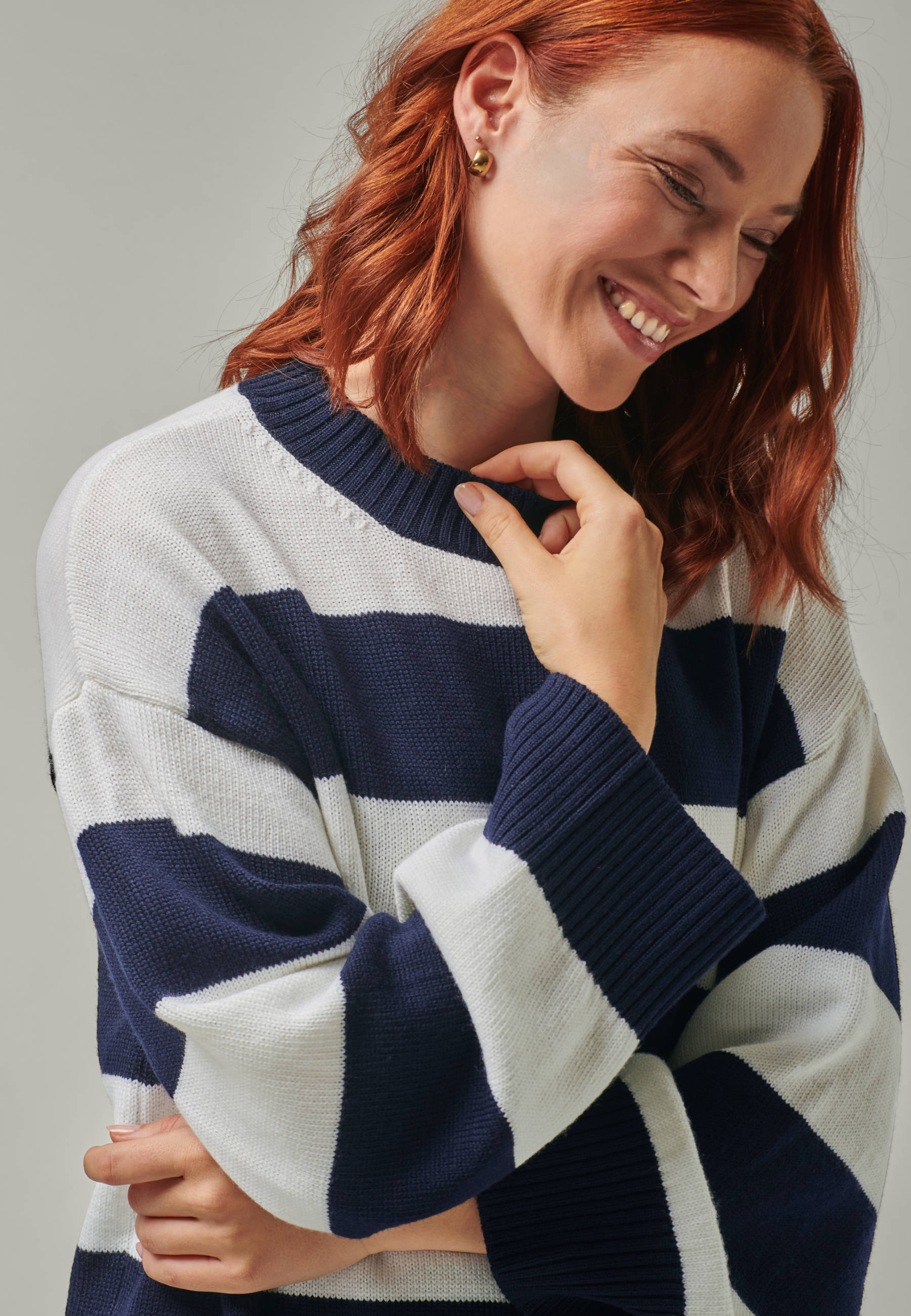 PULLOVER FELIA - Relaxed block stripe jumper in merino