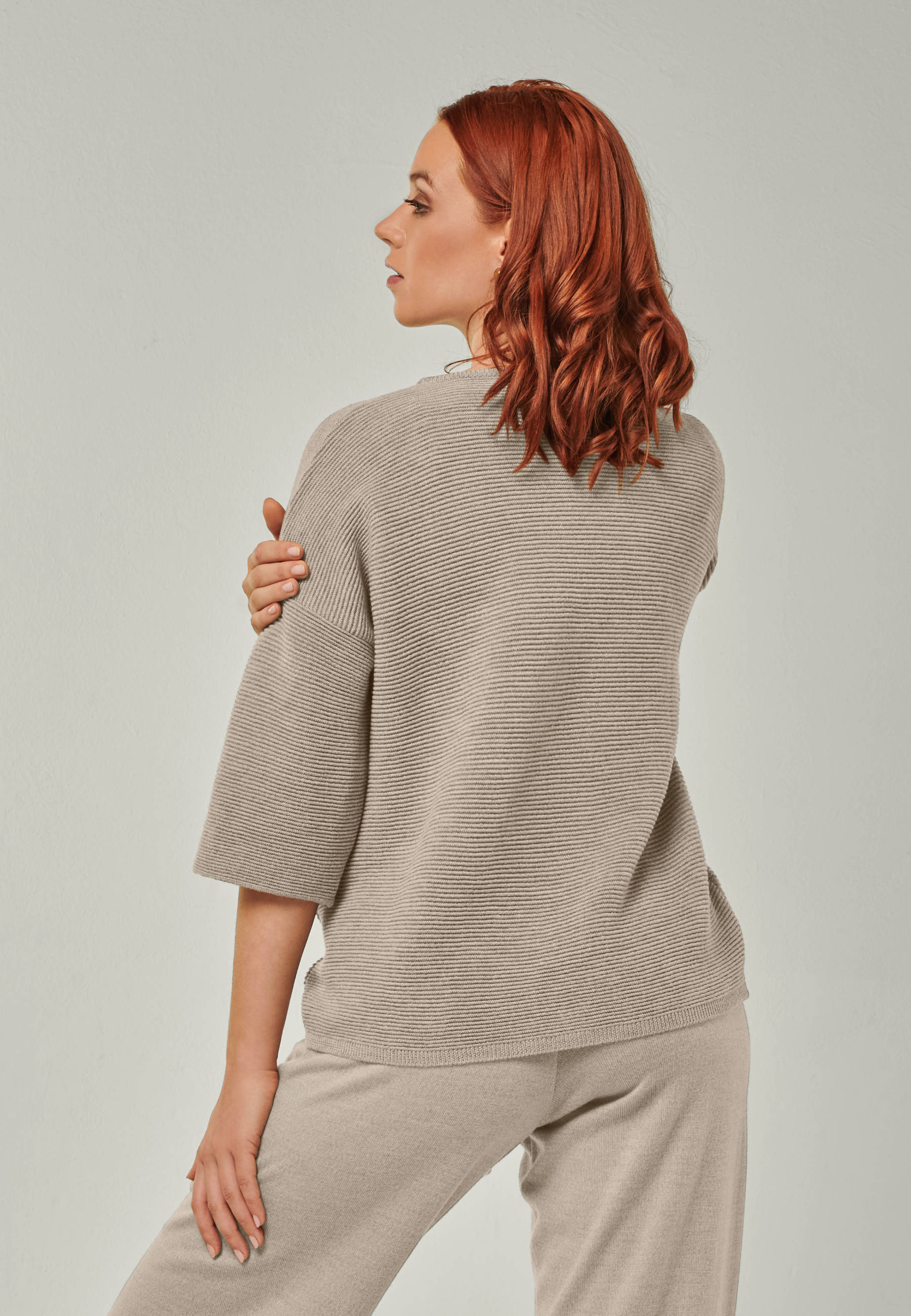 PULLOVER FAY - Half-sleeved sweater in structured knit