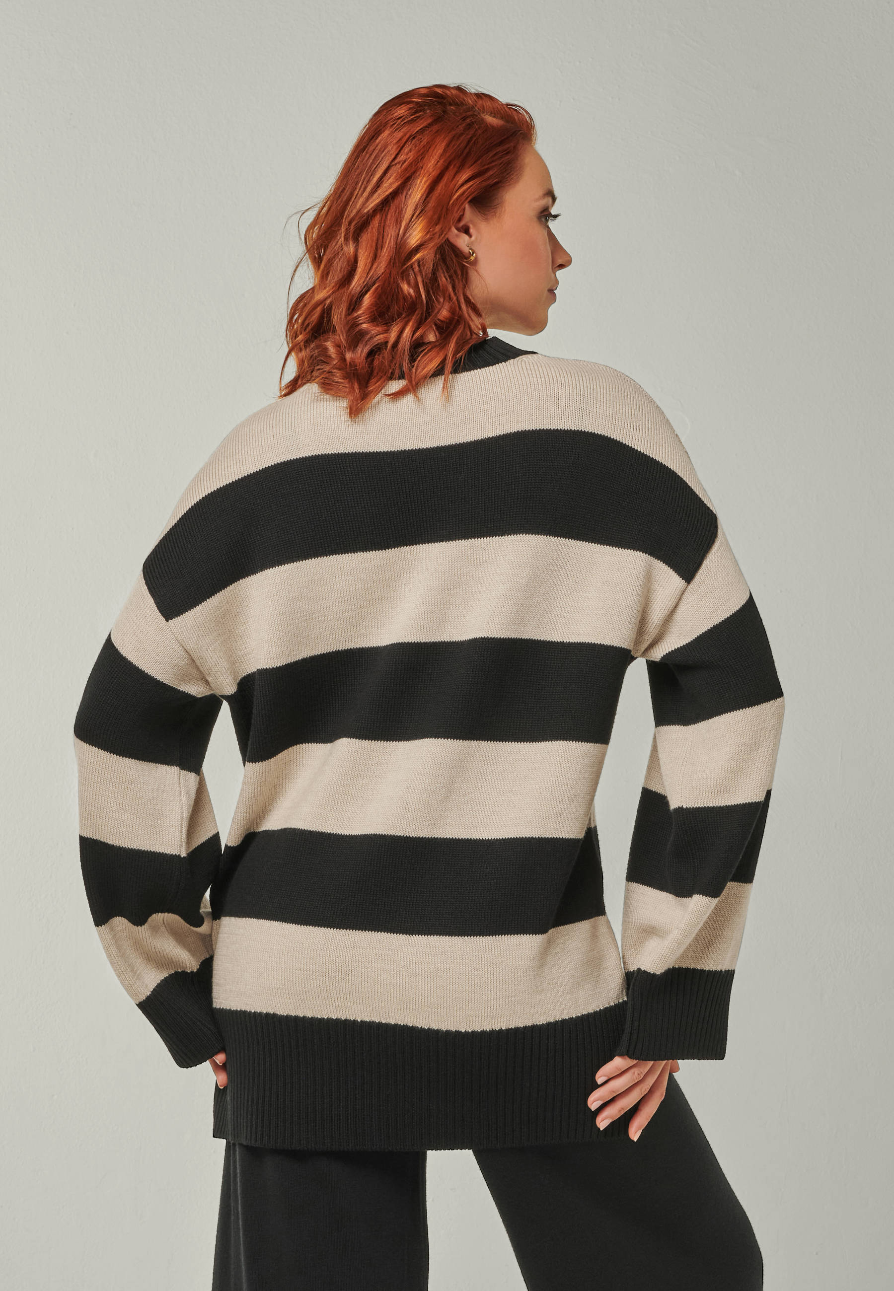 PULLOVER FELIA - Relaxed block stripe jumper in merino