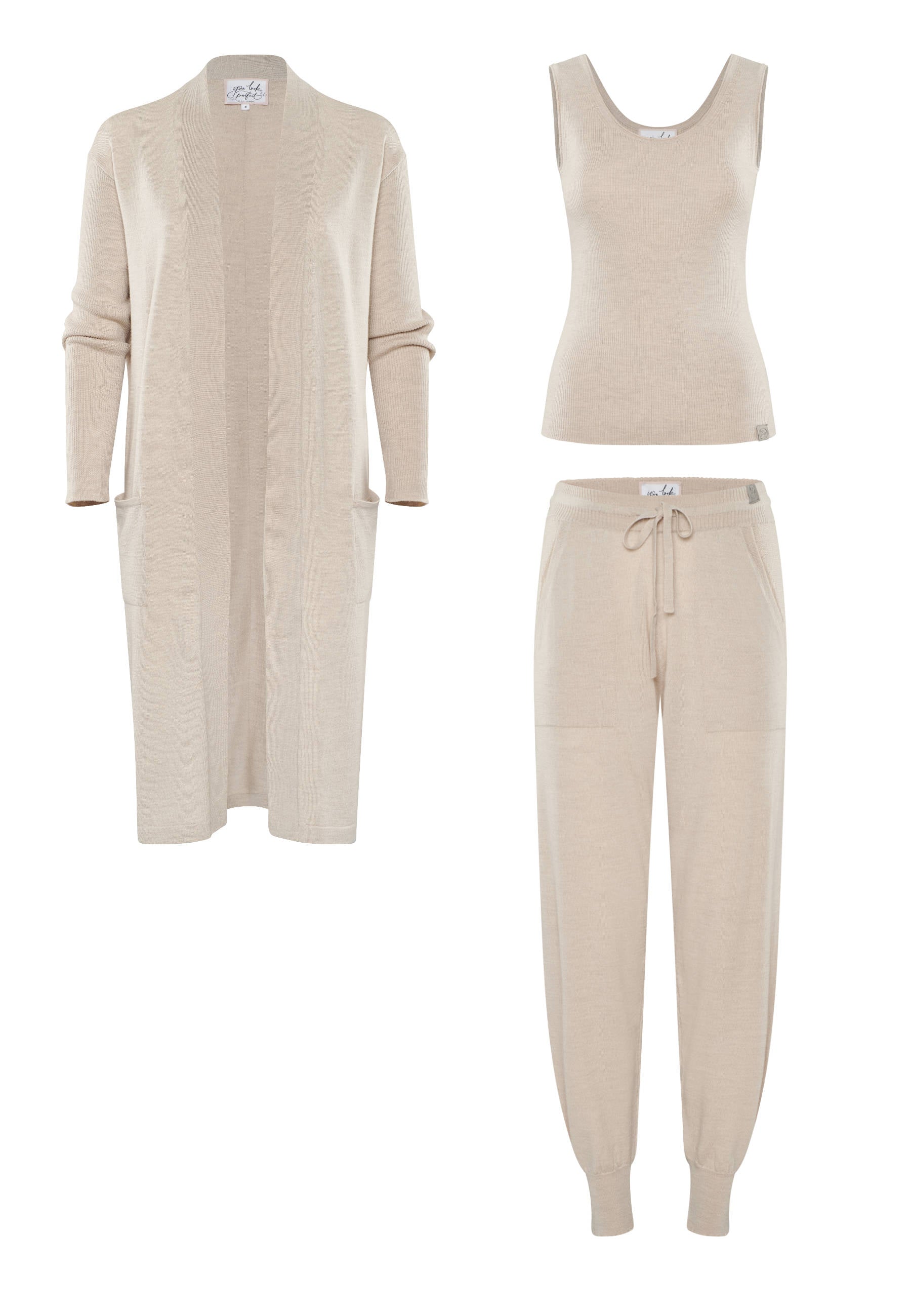 LOUNGEWEAR SET - Cardigan Blossom & Top Blossom & Pants Bella