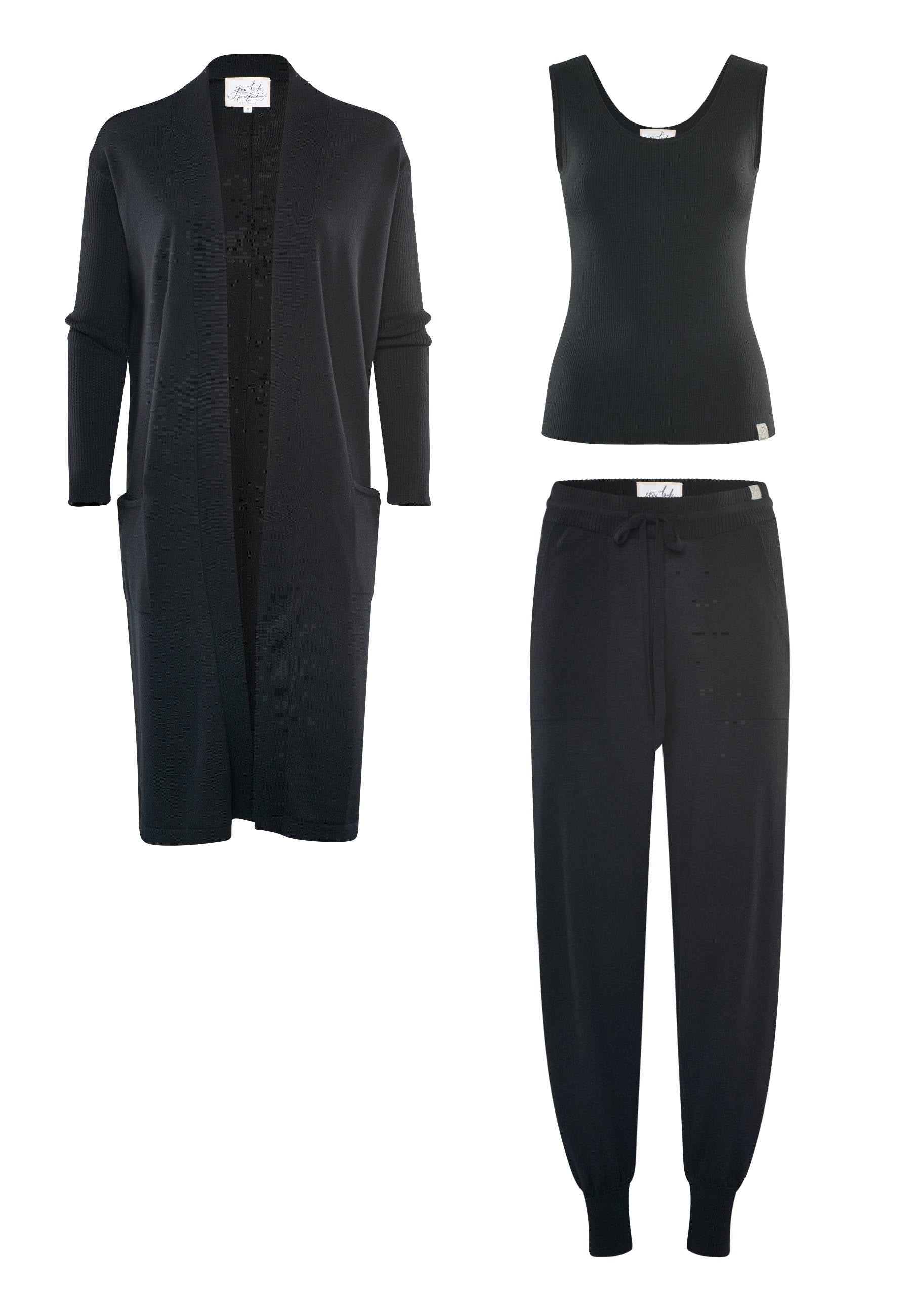 LOUNGEWEAR SET - Cardigan Blossom & Top Blossom & Pants Bella