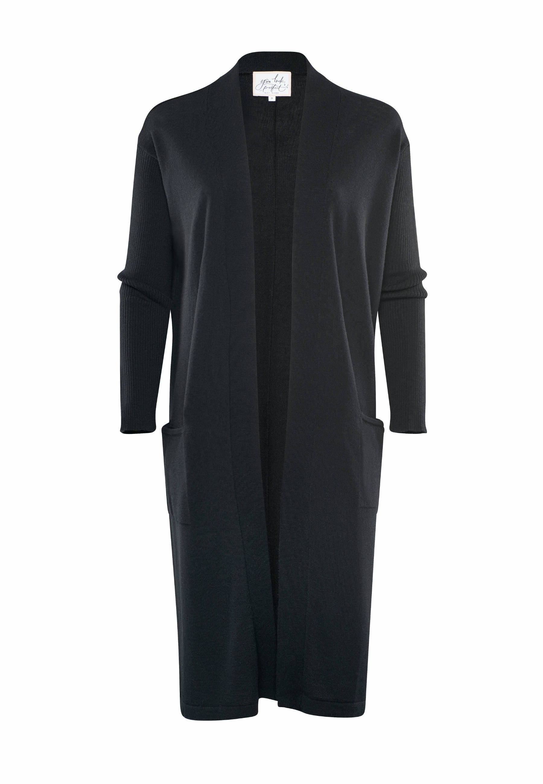 CARDIGAN BLOSSOM - Langer Merino Cardigan mit Taschen