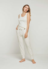 Merino Homewear Set BLOSSOM & BELLA in weiß