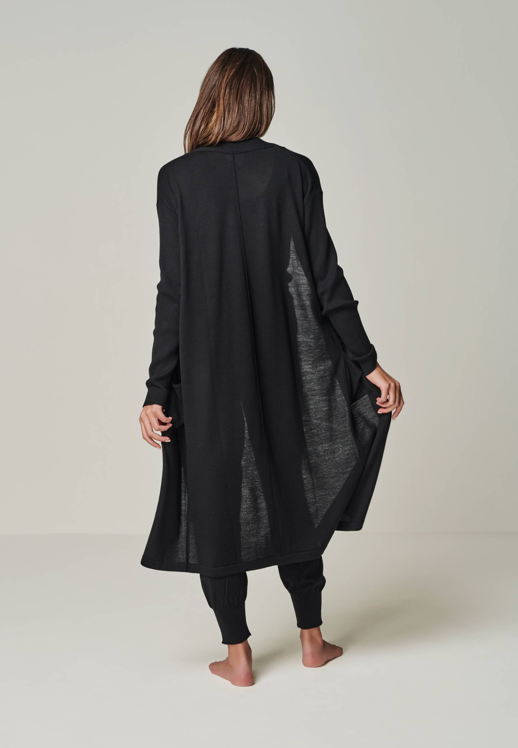 CARDIGAN BLOSSOM - Long Merino Cardigan with Pockets