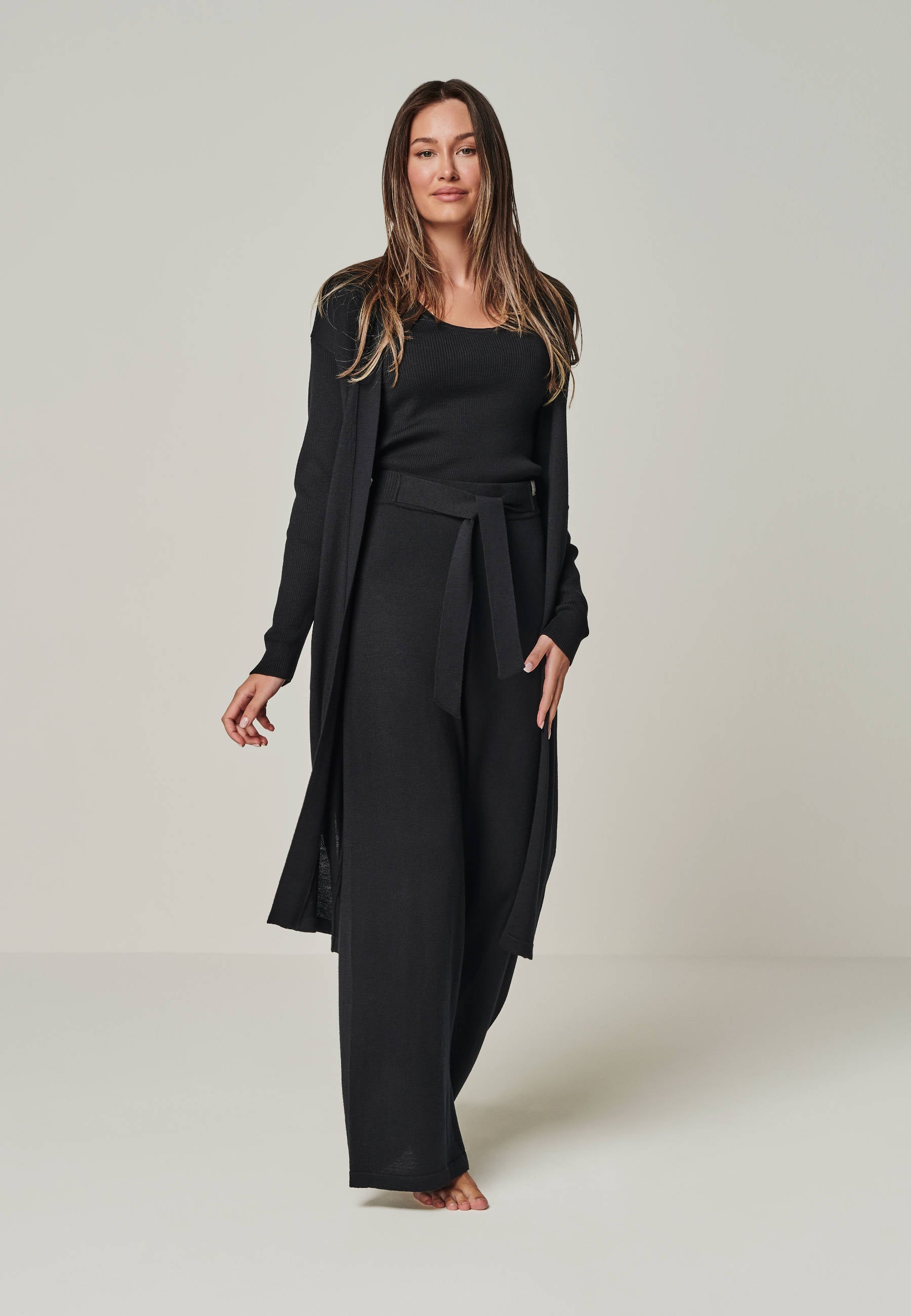 CARDIGAN BLOSSOM - Long Merino Cardigan with Pockets