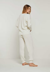 BLOSSOM Strickhose in Homewear Kombination in weiß