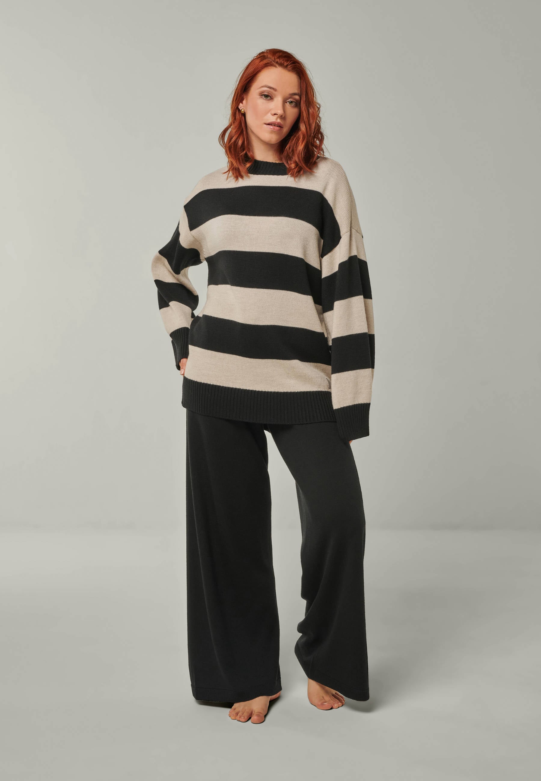 PULLOVER FELIA - Relaxed block stripe jumper in merino