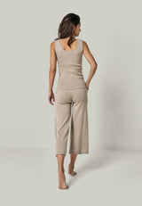 CULOTTE DANA - Wide 7/8 knit pants with side pockets