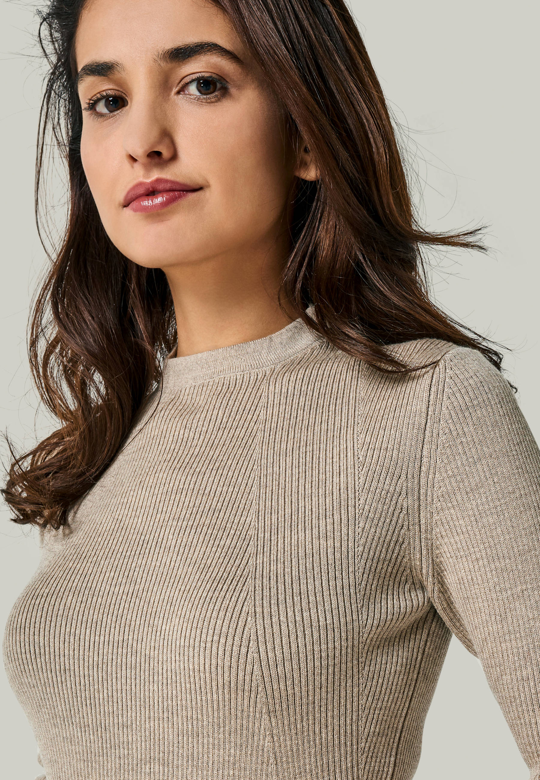 PULLOVER DARIA - short sleeve sweater with stand-up collar