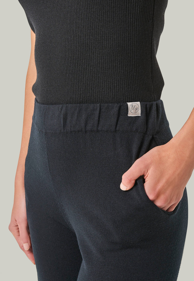 CULOTTE DANA - Wide 7/8 knit pants with side pockets