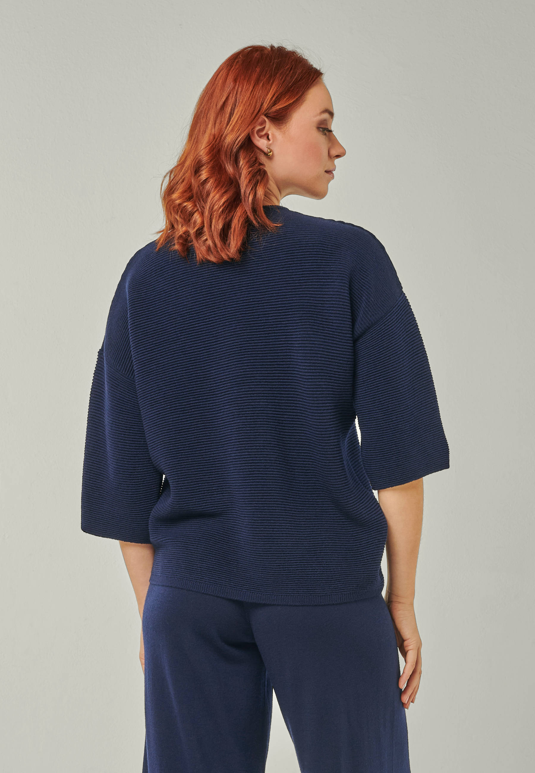 PULLOVER FAY - Half-sleeved sweater in structured knit