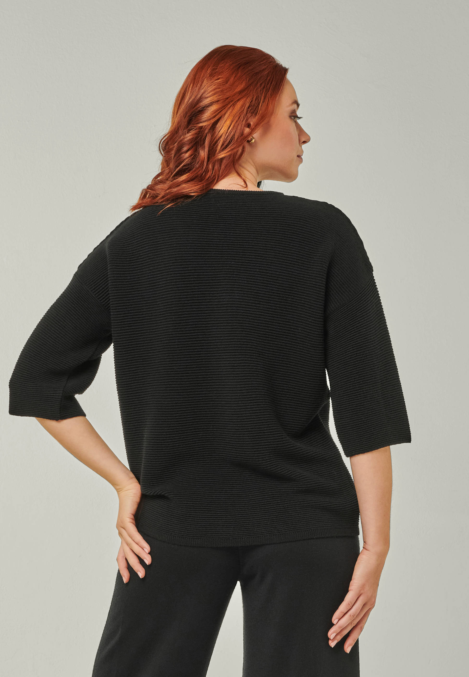 PULLOVER FAY - Half-sleeved sweater in structured knit