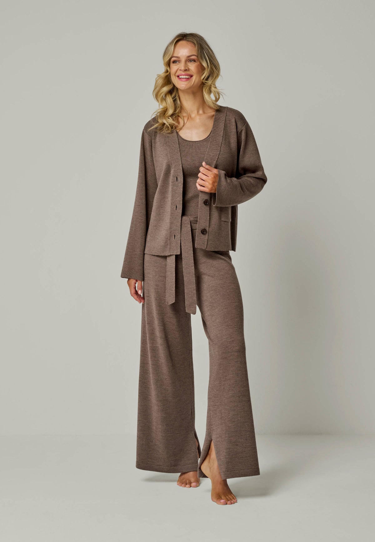 TOP BLOSSOM - Geripptes Merino Top mit Rundhals