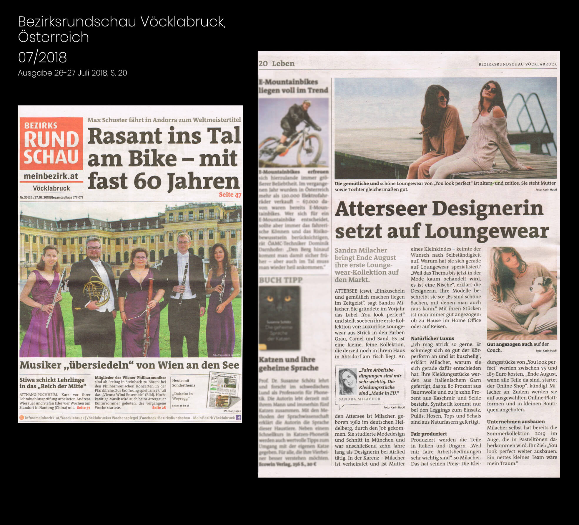 you look perfect Presseauszug Interview Rundschau Vöcklabruck