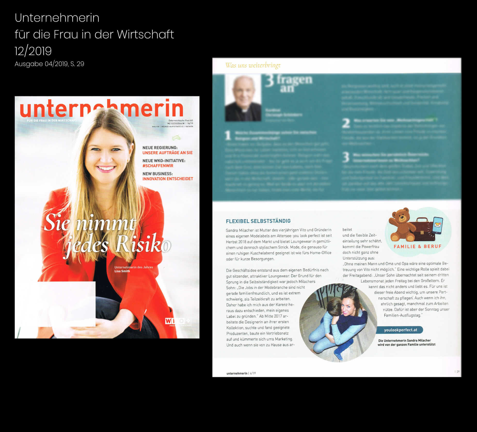 you look perfect Presseauszug Interview Frau in der Wirtschaft