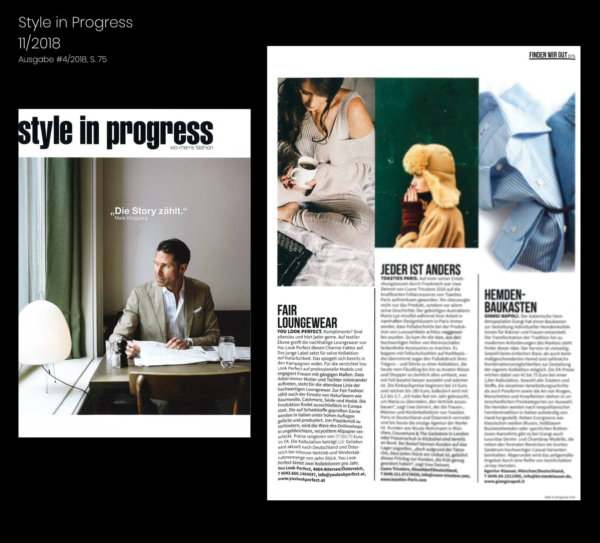 you look perfect Presseauszug Interview Style in progress