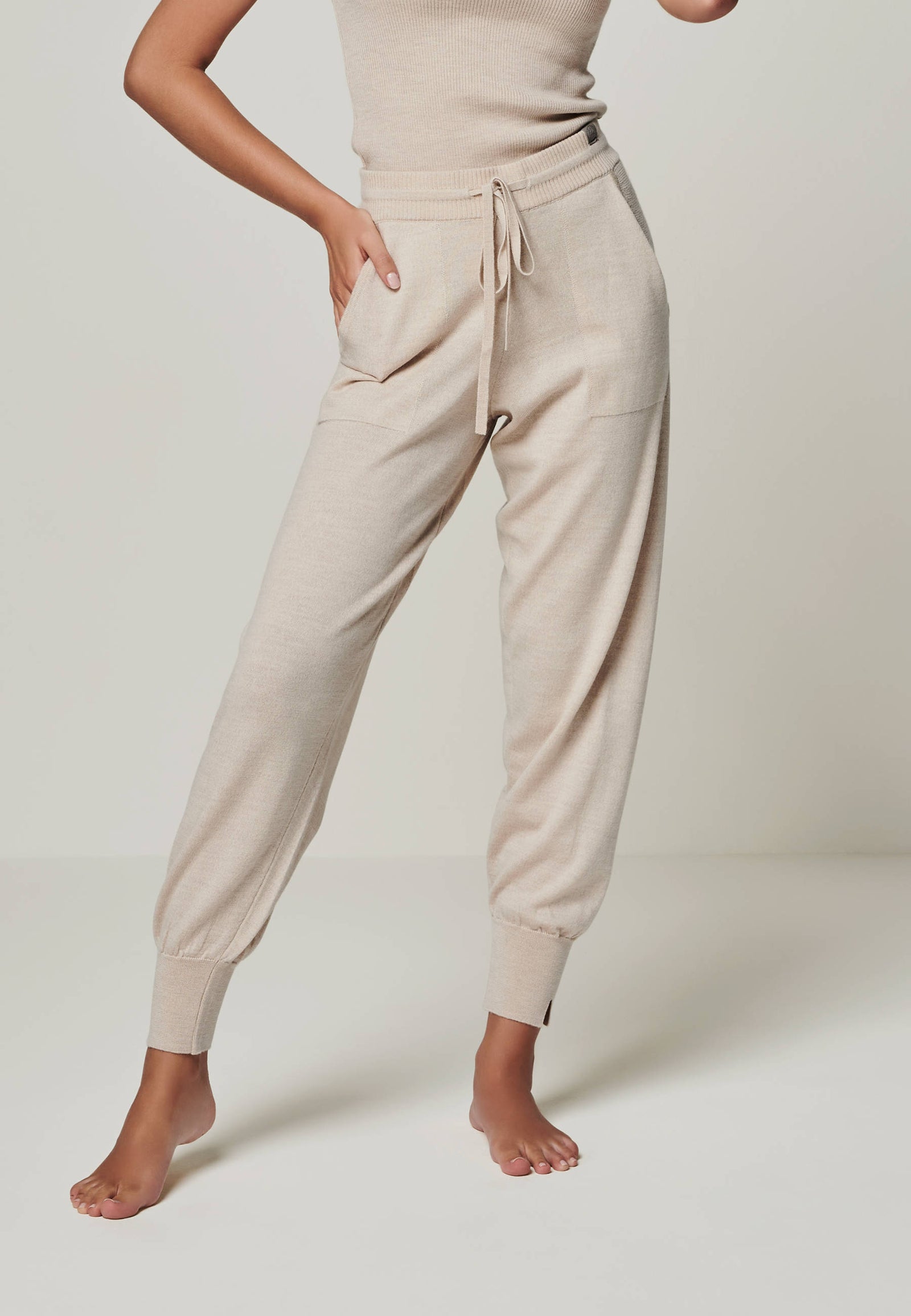 Women s Merino Loungewear Set available in White Beige