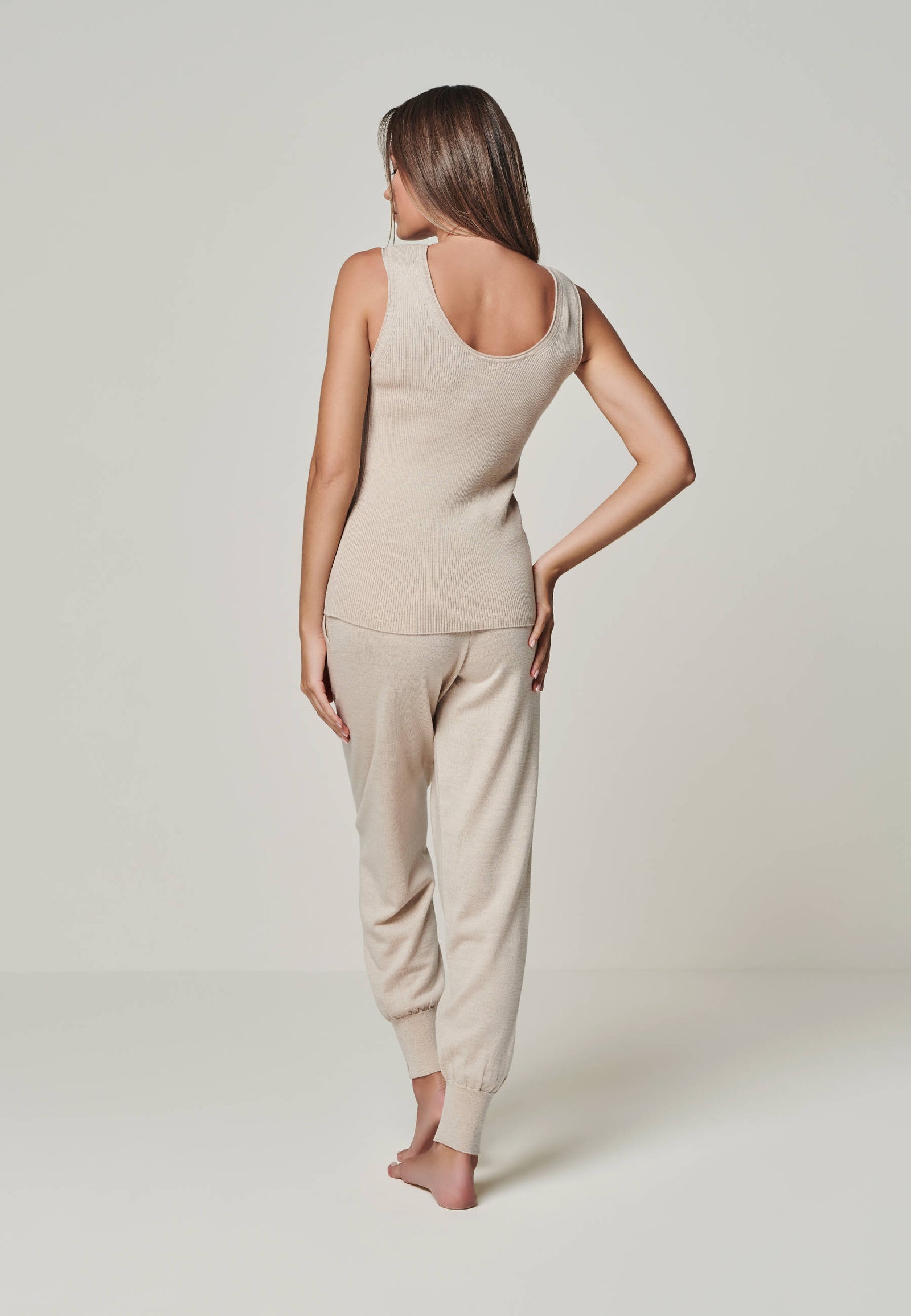 Women s Merino Loungewear Set available in White Beige