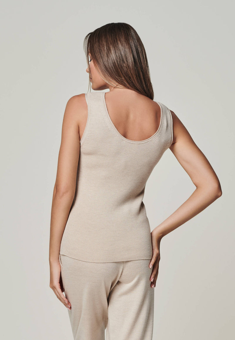 TOP BLOSSOM - ribbed merino top with round neck