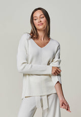 PULLOVER BLOSSOM - Merino knitted pullover V neck