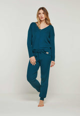 Blaues Loungewear Outfit mit Loungepants BLOSSOM