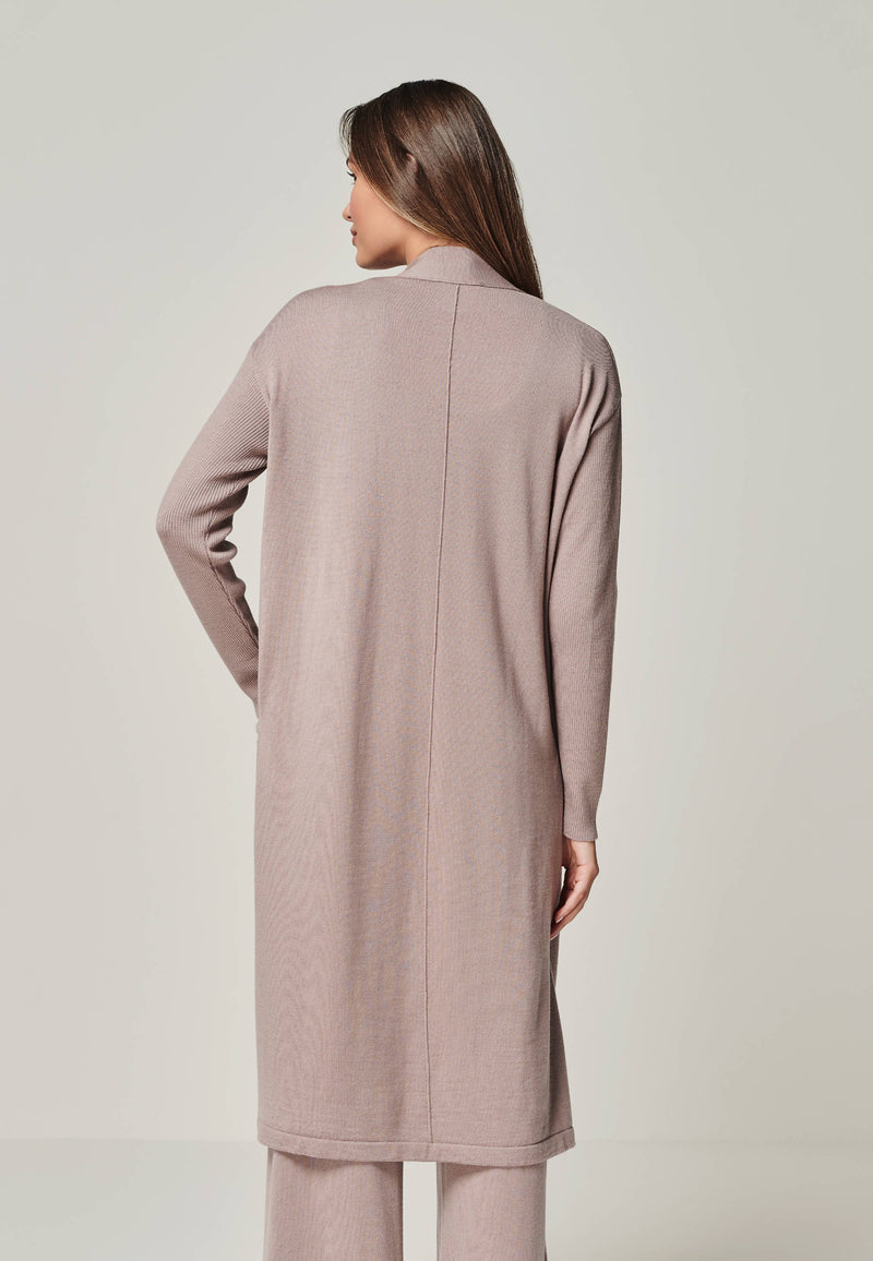 Long Cardigan aus Merino-Strick für elegante Damen