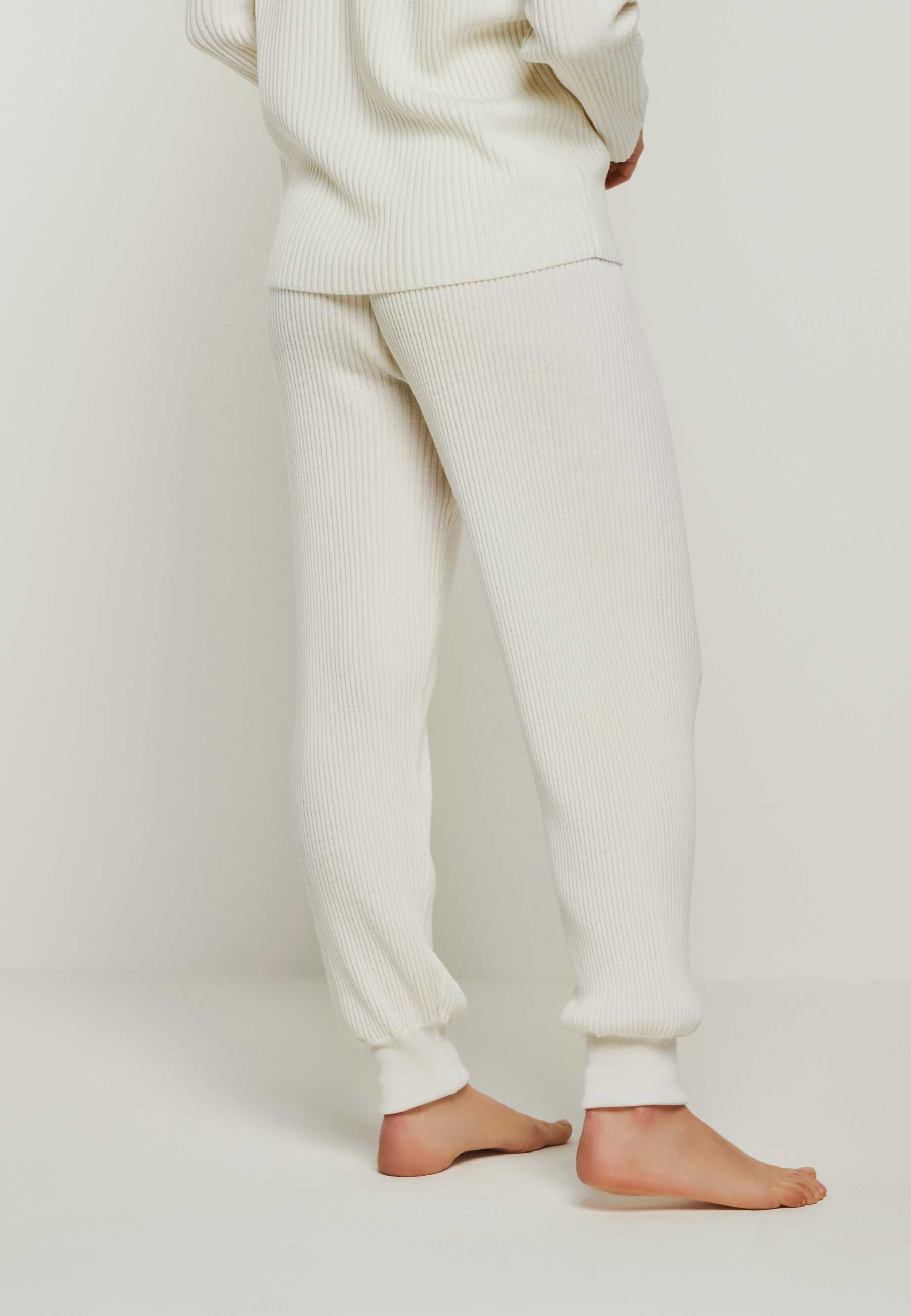 PANTS BLOSSOM - Breit gerippte Merino Strickhose