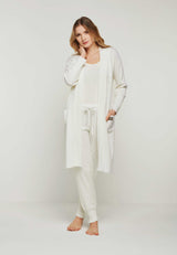 Weißes Strick Loungewear Set für Damen