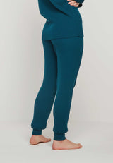 Fair Fashion Frauen Strickhose in petrol-blau