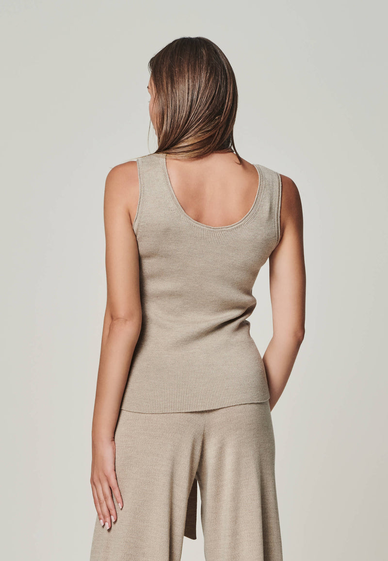 TOP BLOSSOM - ribbed merino top with round neck