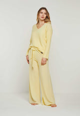 Homewear Outfit in zitronen-gelb mit weiter Hose BAILEY