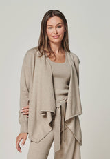 CARDIGAN BELLA - Knitted Wrap Cardigan with Cowl Neck